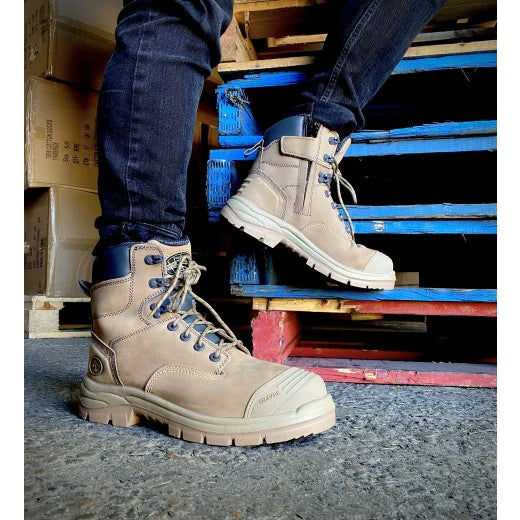 OLIVER SIDE ZIP - 8'' WORK BOOT-STONE
