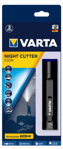 Varta F20R Night Cutter Rechargeable Torch