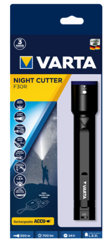Varta F30R Night Cutter Rechargeable Torch