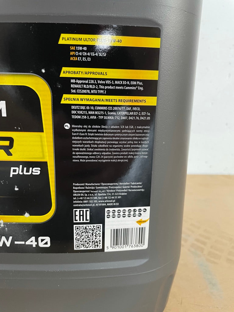 Orlen 15W-40 E7 Engine Oil 20L
