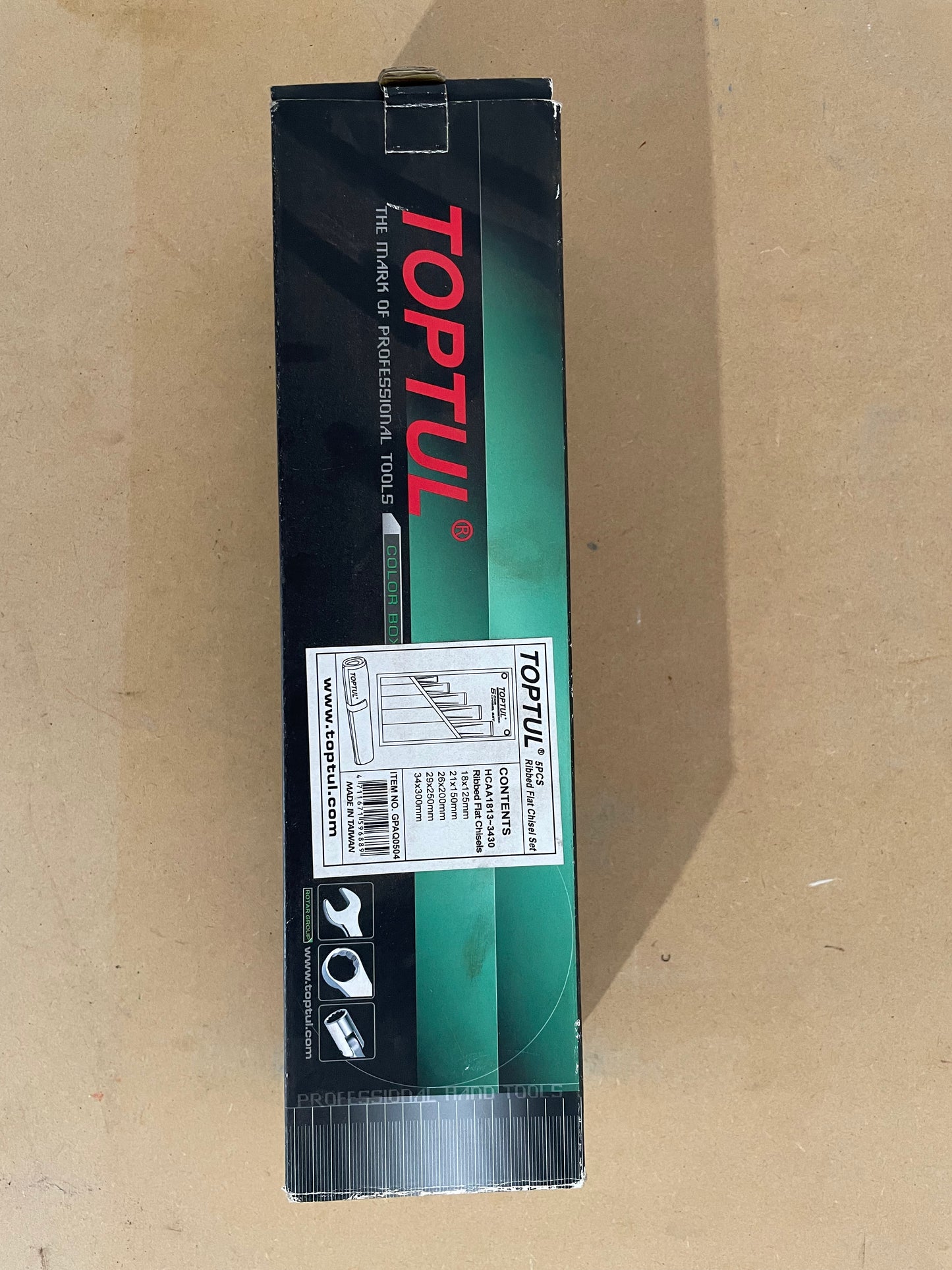 Ribbed Flat Chisel Set in wallet 5Pc