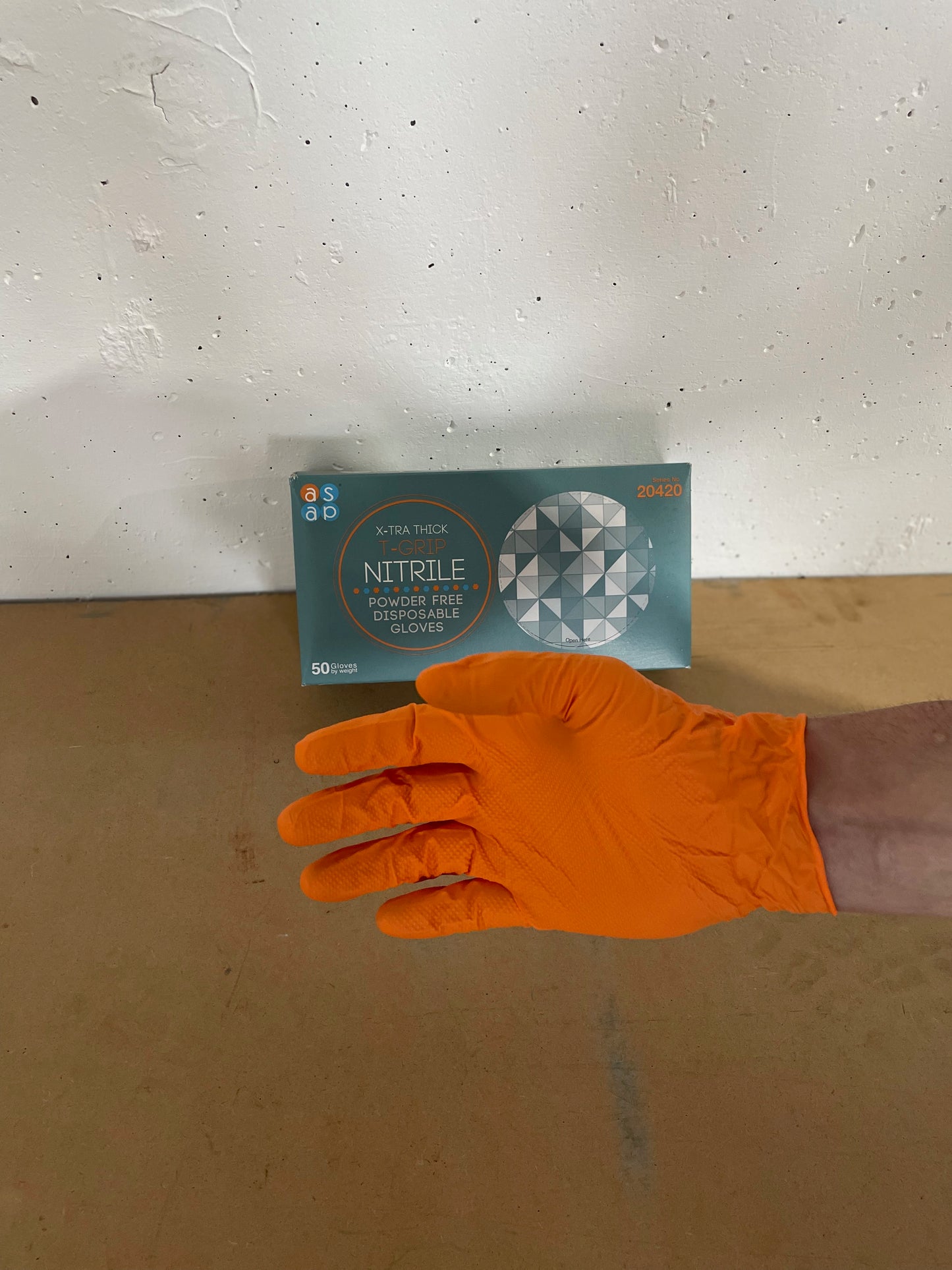 ASAP T-Grip Orange/ black Nitrile Gloves