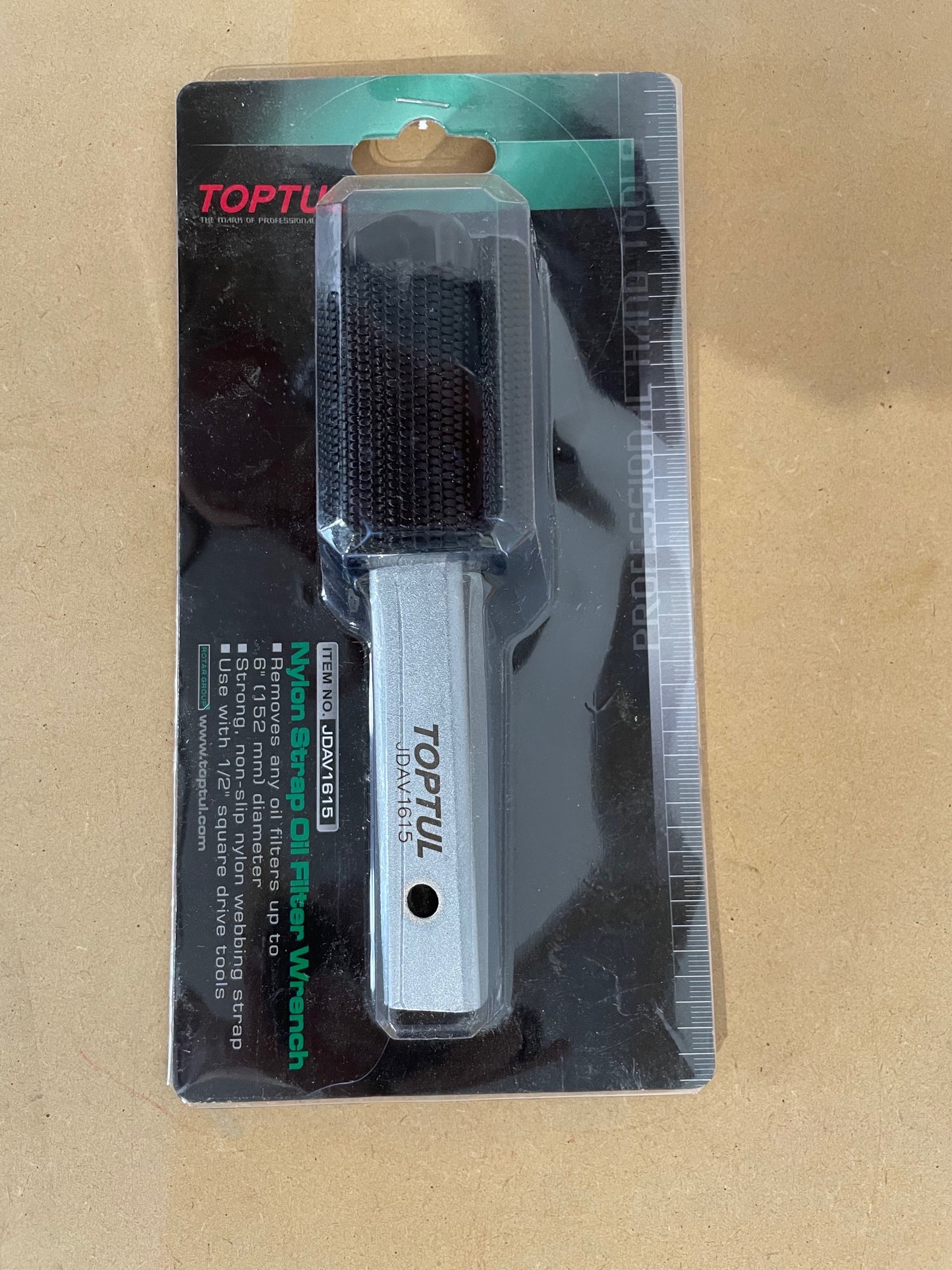 Oil filter remover nylon strap 1/2"Dr 150mm