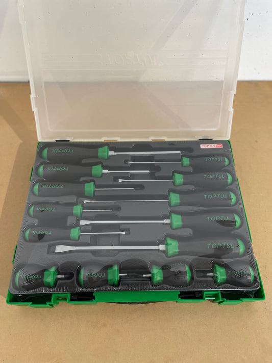 Toptul Slotted & Phillips Screwdriver Set 14Pc